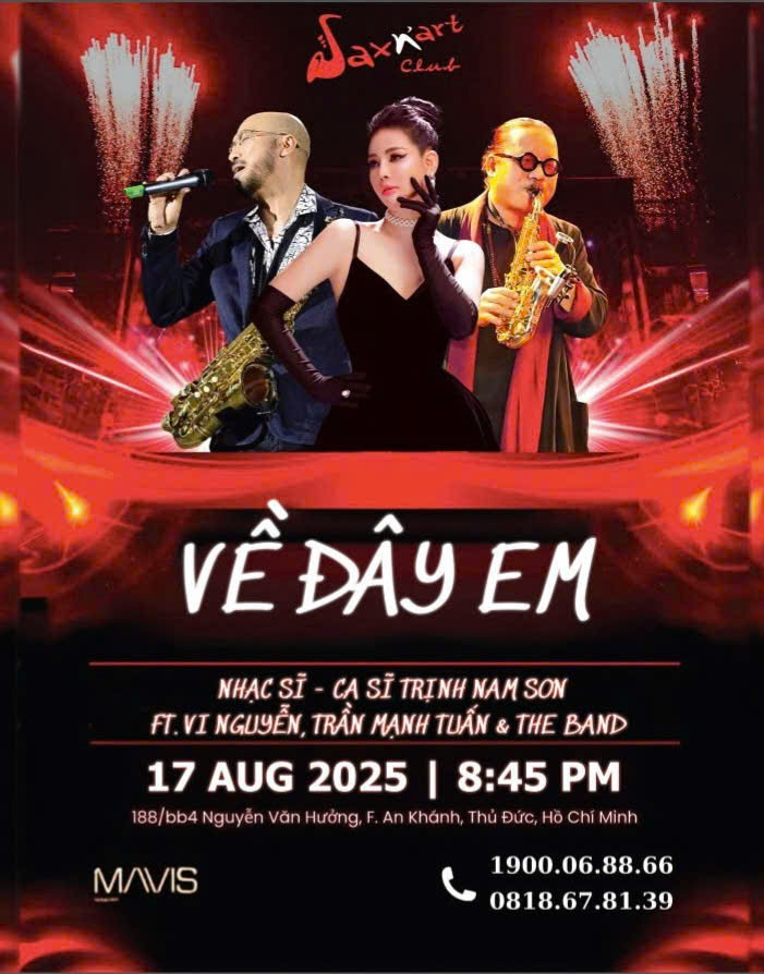 ĐÊM NHẠC “VỀ ĐÂY EM” | NHẠC SĨ TRỊNH NAM SƠN 📅 Chủ Nhật, 17/08/2025 | SAXN’ART CLUB