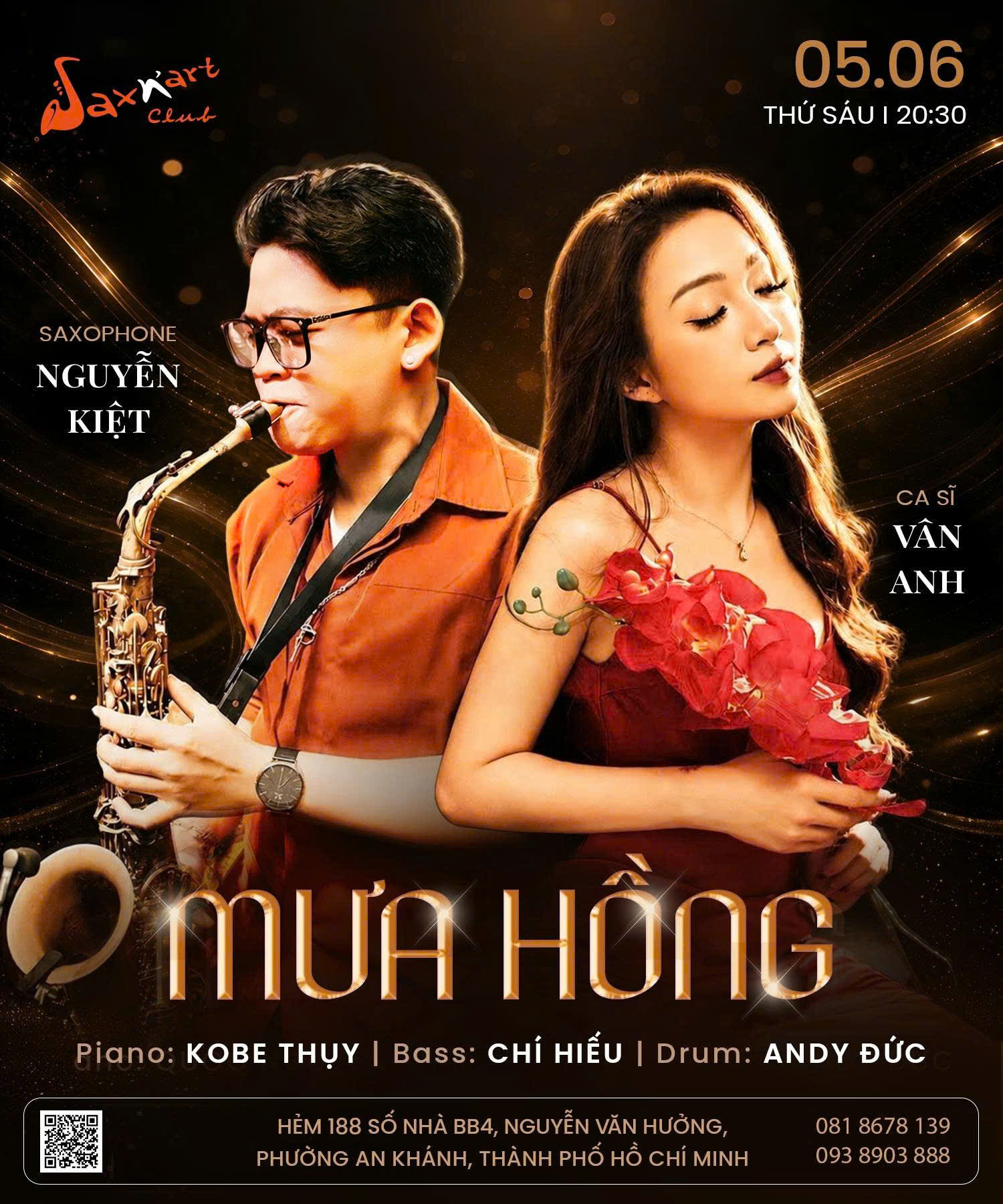 🌧️ 𝐌𝐔̛𝐀 𝐇𝐎̂̀𝐍𝐆 | 𝐒𝐀𝐗𝐍’𝐀𝐑𝐓 𝐂𝐋𝐔𝐁 📅 𝐓𝐡𝐮̛́ 𝟔 𝟎𝟓.𝟎𝟔 | 𝐒𝐡𝐨𝐰𝐢𝐦𝐞: 𝟗:𝟎𝟎 𝐏𝐌 – 𝟏𝟏:𝟎𝟎 𝐏𝐌
