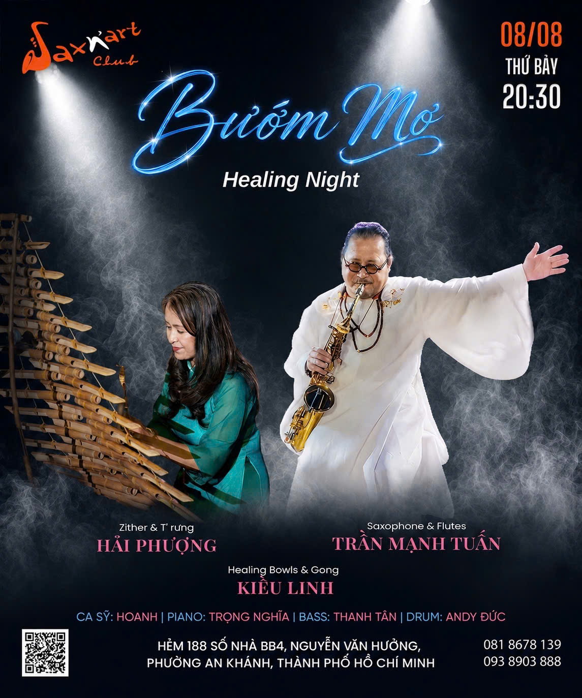 🌙 BƯỚM MƠ | SAXN’ART CLUB  📅 Thứ Bảy, 08.08 | Showtime: 9:00 PM – 11:00 PM