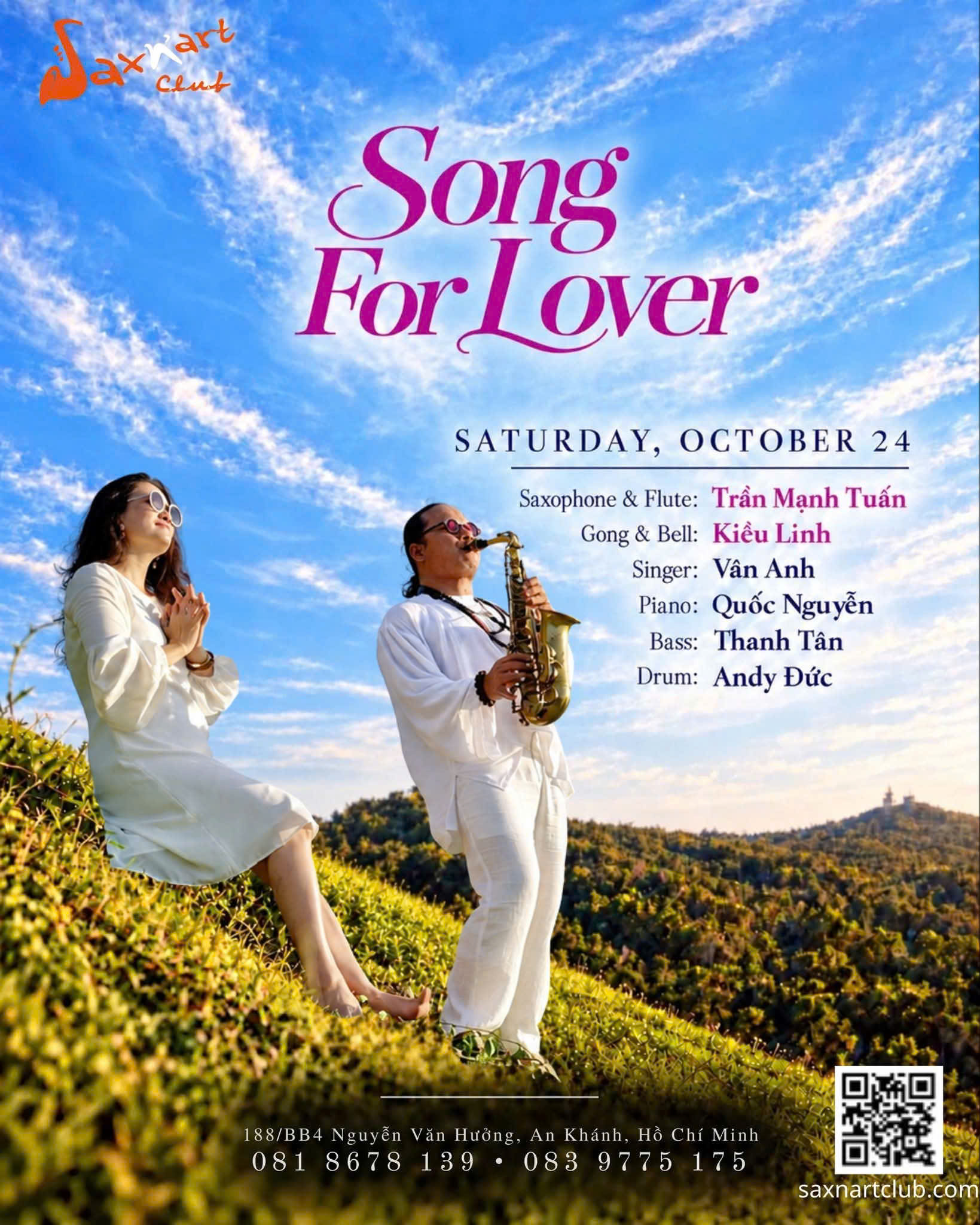 🎷 SONG FOR LOVER | GIAI ĐIỆU DÀNH CHO NGƯỜI THƯƠNG Thứ Bảy, 24.10.2026, Saxn’art club